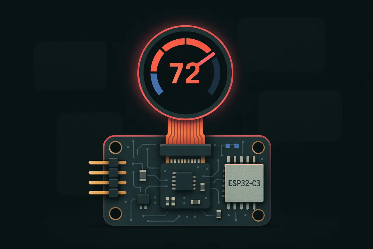 Round LCD Display electronics build illustration