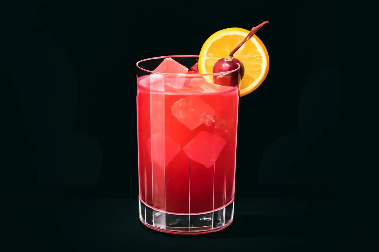 Cherry Mate Fizz cocktail illustration
