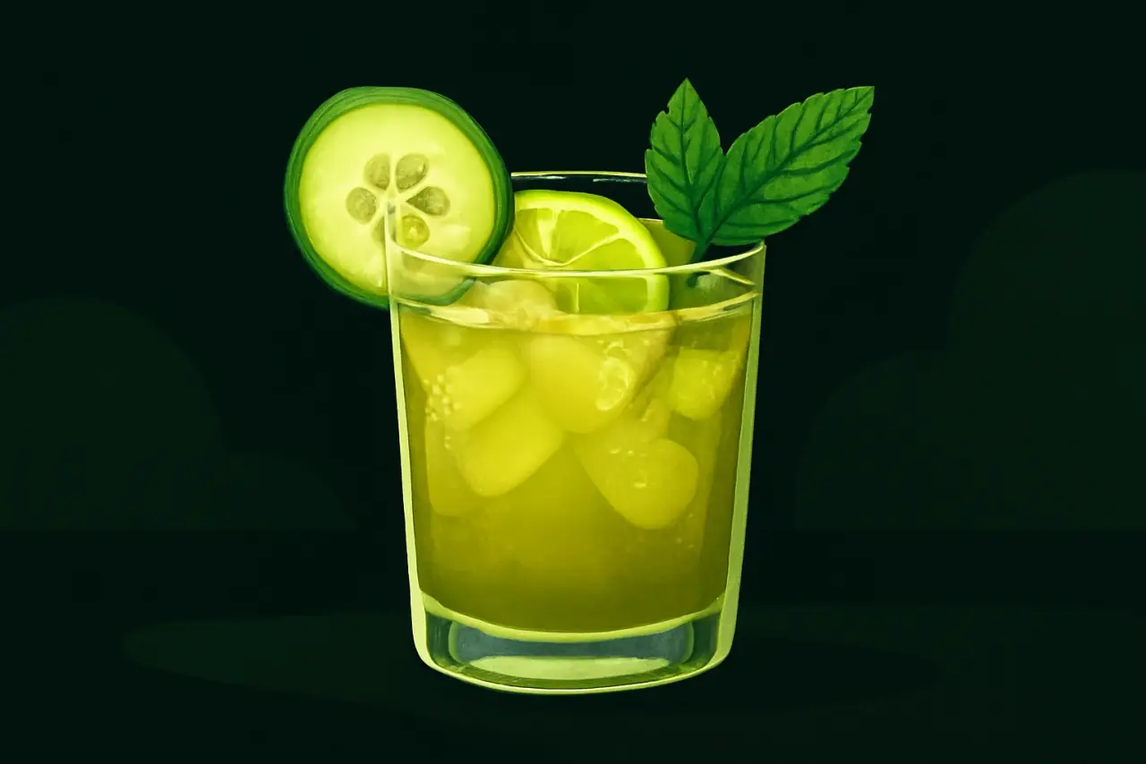 Cucumber Lime Mate cocktail illustration