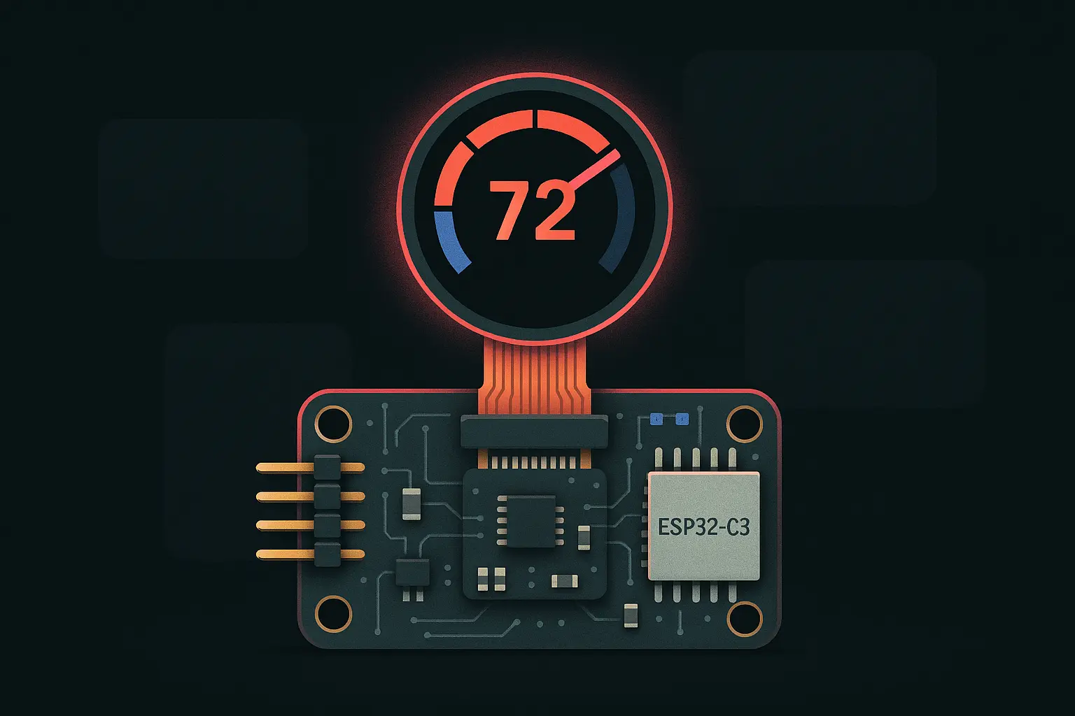 Round LCD Display electronics build illustration